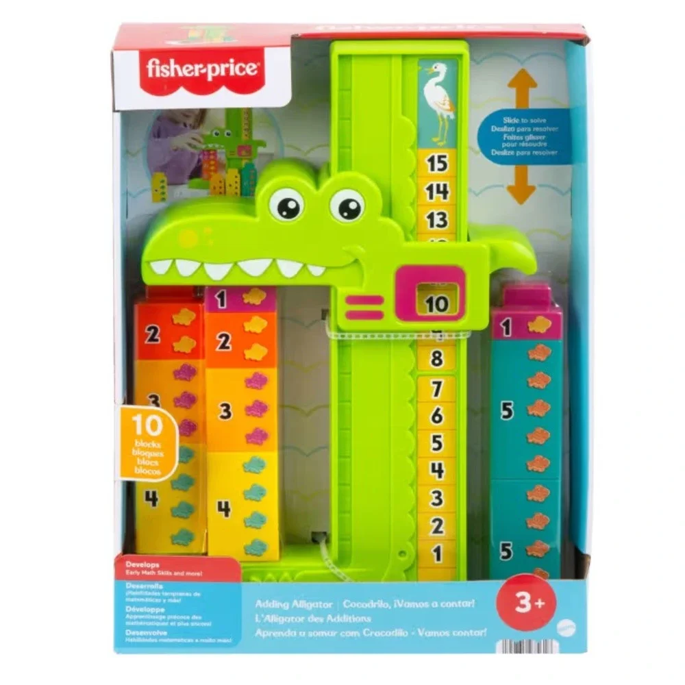 Fisher Price Adding Alligator Preschool Educational Toy with Stacking Blocks NEW